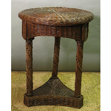 Hampton Bay Round Wicker End Table / Nightstand